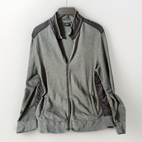 Hugo Boss Tracksuit Jacket Full Zip Sweater Men Size XL Gray Flaw Read.     O - Picture 1 of 8